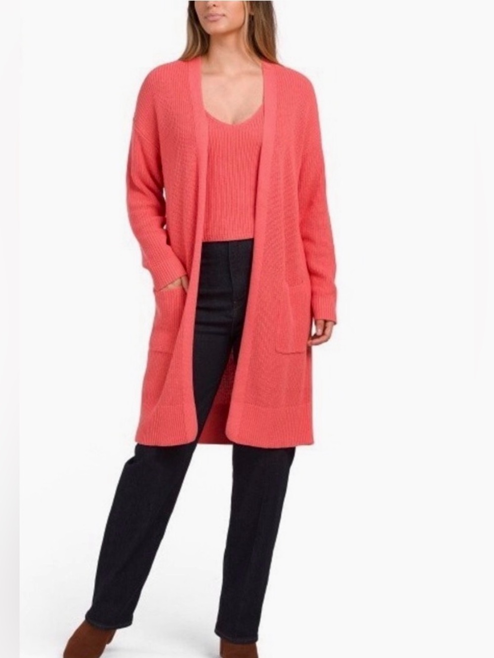 FRYE Coral Ribbed Cardigan and Tank Set